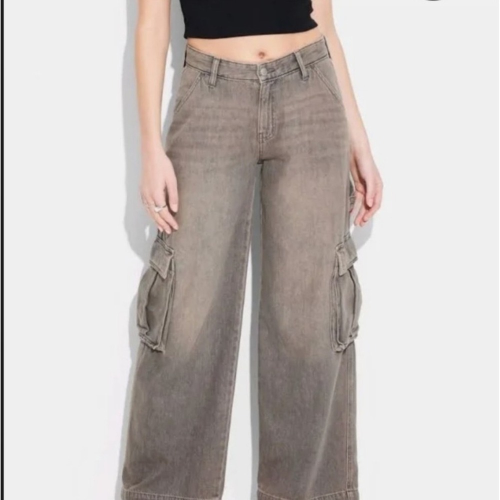 wild fable Olive-Tone Wide Leg Cargo Pants